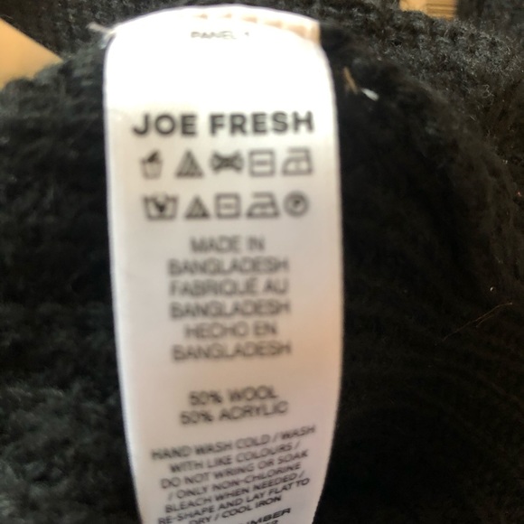 Joe Fresh Womens Black Wool Knit Sweater SZ L - Picture 7 of 8